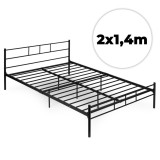 Metal cadru de pat dublu 140x200 cm negru