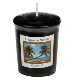 Lum&acirc;nare Parfumată, Votivă, Aromă Nucă de Cocos, Parafină, Negru, 4.5x5cm, Oem