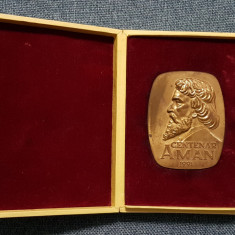 Placheta pictorul Theodor Aman , centenar 1991 , varianta rara , medalie