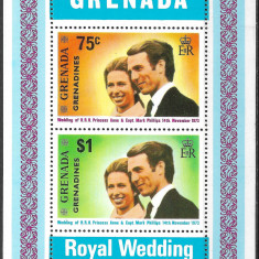 GRENADA 1973 - NUNTA REGALĂ - COLIȚĂ DANTELATĂ MNH (T267)