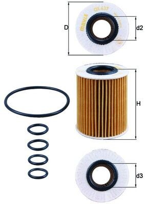 MAHLE OX 437D Filtru ulei foto