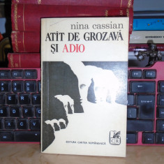 NINA CASSIAN - ATAT DE GROZAVA SI ADIO ( CONFIDENTE FICTIVE ) , ED. 1-A , 1971 *