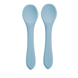 Set lingurite din silicon Aqua Blue 6 luni+, 2 bucati, Appekids