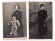 Fotografie tip carte postala - lot 2 x foto in studio - atelier foto Dollas Galati