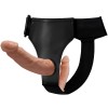 Strap-on Realist cu Dildo Dublu, Vene Proeminente, Fara BPA, Rezistent la Apa, Reglabil/Detasabil, pentru Stimulare Dubla si Placeri Unice, Usor de Cu