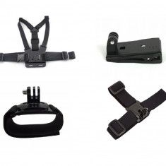 Set 4 accesorii pt camera video sport Gopro Prindere Piept ,Cap ,Mana ,Rucsac