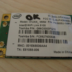 Placa wireless laptop Toshiba Tecra M10, Intel WiFi Link 5100, PA3655U-1MPC