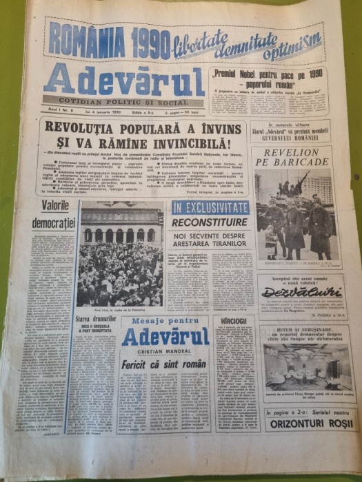 adevarul 4 ianuarie 1990-articole revolutia romana