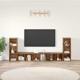 Cumpara ieftin Set comoda TV 4 buc. 37 x 35 x 107 cm Lemn Vechi