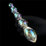 Dildo Fosforescent Din Sticla Borosilicata Glow-in-the-dark Twilight Gleam Slim Fantasy, Multicolor Tantalizing Orbs, 16 cm, Lovetoy