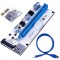 Riser PCI iUni V008S, PCI-E 1X - 16X, cablu 6 pini, USB 3.0, mining BTC, ETH