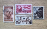 Lot 4 Timbre Romania Perioda RPR Prietenia Romano-Bulgara Aviatie Feroviar Stampilate - RO1