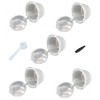Set 5 Capsule cafea, reutilizabila, reincarcabila, compatibil Dolce Gusto, transparent, cu periuta si