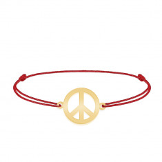 Peace - Bratara personalizata semnul pacii din argint 925 placat cu aur galben 24K