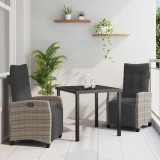 Cumpara ieftin Set de masă pentru grădină 3 pcs Gri poliratan