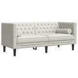 Cumpara ieftin Canapea Chesterfield cu pernute/2 locuri, crem, catifea