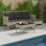 vidaXL Set de canapele pentru grădină cu pernă 2 pcs poliratan 4103808