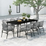 VidaXL Set mobilier de grădină, 9 piese, gri