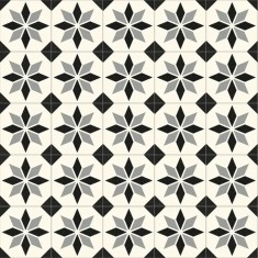 Linoleum Rezidential Antiderapant Clasa 21, Belgia, Model Scottsdale 099M, Suport Spuma, Grosime 2.3 mm, Imitatie Gresie, Alb, Negru, Gri, PVC, Latime