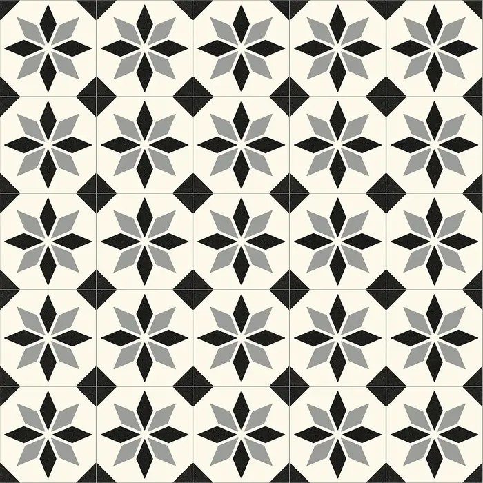 Linoleum Rezidential Antiderapant Clasa 21, Belgia, Model Scottsdale 099M, Suport Spuma, Grosime 2.3 mm, Imitatie Gresie, Alb, Negru, Gri, PVC, Latime