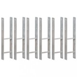 Ancore de gard, 6 buc., argintiu, 14x6x60 cm, otel galvanizat