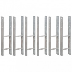 vidaXL Ancore de gard, 6 buc., argintiu, 14x6x60 cm, oțel galvanizat