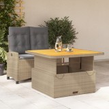 VidaXL Set mobilier de grădină, 2 piese, cu perne, bej, poliratan