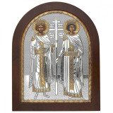 Icoana Argint Sfintii Imparati Constantin si Elena 8.1&amp;#215;9.6 cm COD: 3452