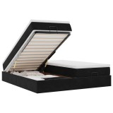Cumpara ieftin Cadru de pat otoman cu saltele, catifea neagra 160x200cm