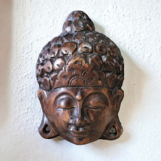 Buddha, sculptura de perete, lemn oriental – Bali, Indonezia
