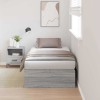 VidaXL Cadru de pat cu depozitare sonoma gri 90 x 190 cm Lemn compozit