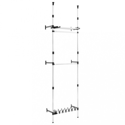 Sistem sifonier telescopic, cu bare si raft, aluminiu foto