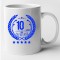 Cana alba personalizata &quot;10 ani de excelenta&quot;, INOVATIX&reg;. 330 ml