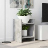 vidaXL Suport pentru plante cu raft 2 pcs Gri Beton 30 x 30 x 40 cm 899617