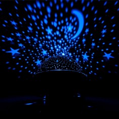 Proiector LED Cameră, Rotativ, Model Stele, Culoare Bleu, 17x17x18cm