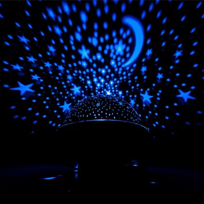Proiector LED Cameră, Rotativ, Model Stele, Culoare Bleu, 17x17x18cm foto