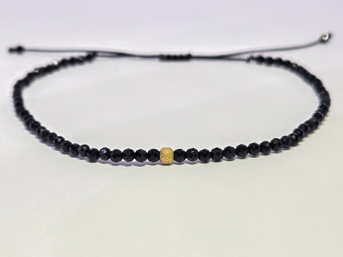 Bratara cu o biluta de aur 14k si piatre spinel