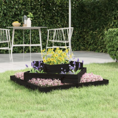 vidaXL Jardinieră, negru, 83x83x27 cm, lemn masiv de pin