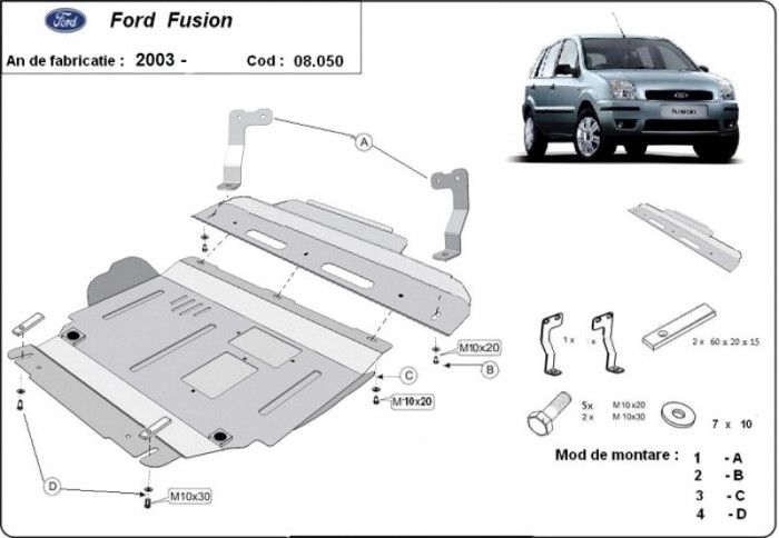 Scut motor metalic Ford Fusion 2002-2012