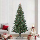 VidaXL Pom de Crăciun artificial pre-iluminat Verde 240cm PVC și Metal 3396788