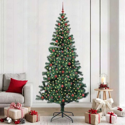 vidaXL Pom de Crăciun artificial pre-iluminat cu 300 LED Verde 240 cm 3396788 foto