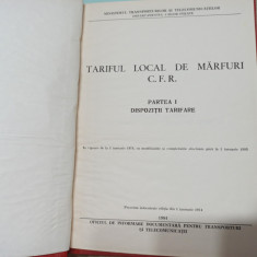 TARIFUL LOCAL DE MARFURI C.F.R., 6 CARTI 1973- 1984