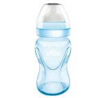 Biberon cu gura larga albastru +6luni, 250ml, PUR