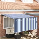 vidaXL Cortina Retractabilă Albastru și Alb 350 x 250 cm 3330202