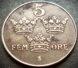 Cumpara ieftin Moneda istorica 5 ORE - SUEDIA, anul 1948 * cod 3424, Europa, Fier