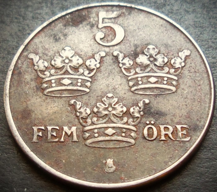 Moneda istorica 5 ORE - SUEDIA, anul 1948 * cod 3424