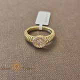 Inel elegant cu cristale zirconia - placat 14k