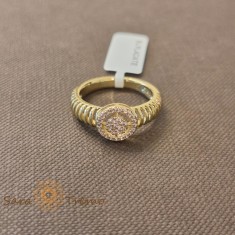 Inel elegant cu cristale zirconia - placat 14k