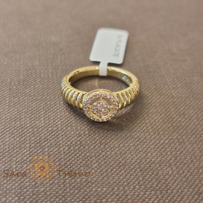Inel elegant cu cristale zirconia - placat 14k