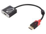 Adaptor DisplayPort la HDMI 0,2m, 4K, negru/roșu - DELOCK